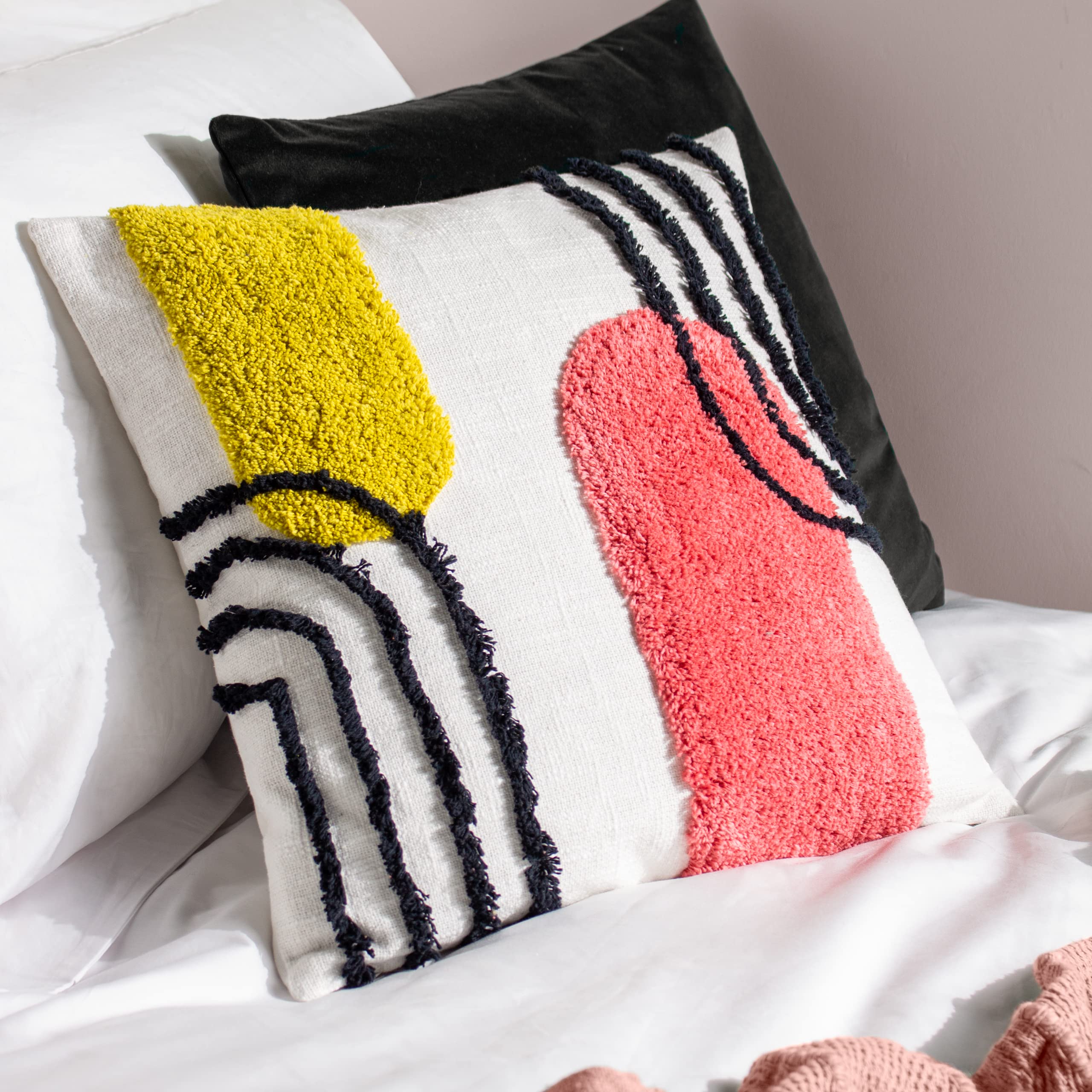 Heya Home Elmer Cotton Tufted Feather Filled Cushion - Twin Pack
