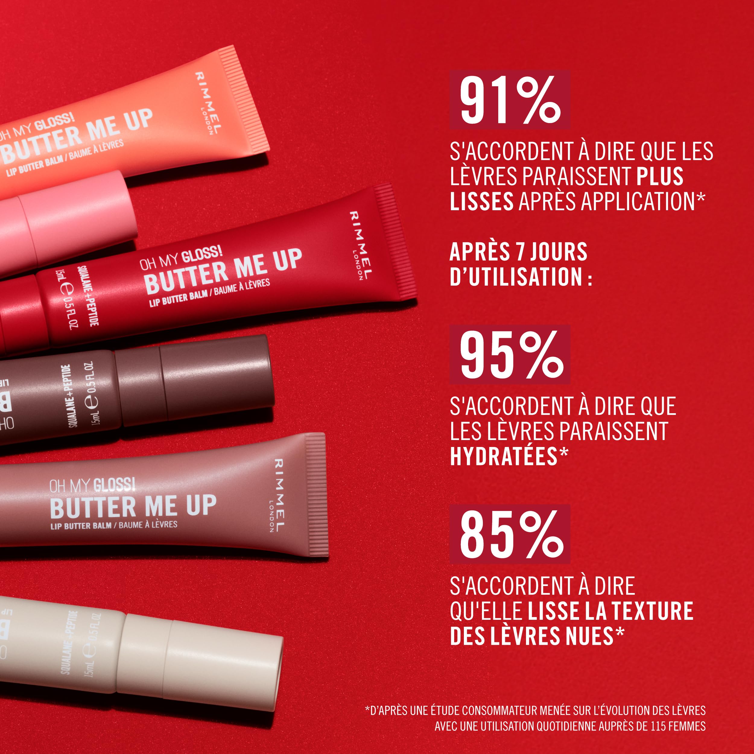 Rimmel London Oh My Gloss Butter Me Up Baume à lèvres - 002 - Latte Delight, 15 ml