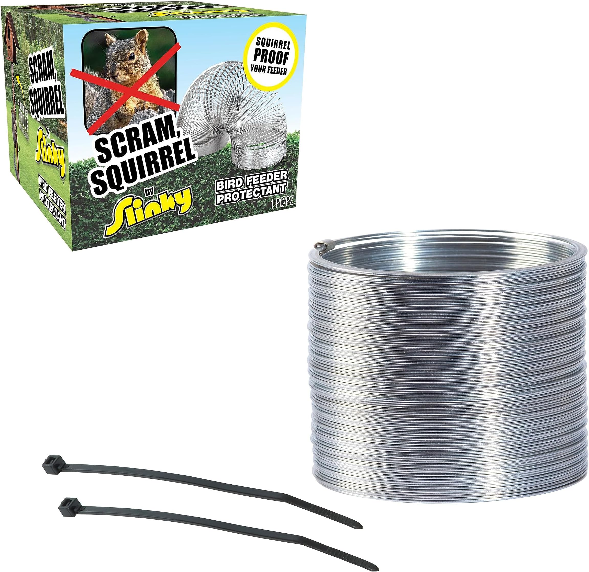 Scram, Squirrel by Slinky, Squirrel-Proof Bird Feeder Accessory that Guards Bird Seed, Kids Toys for Ages 5 Up by Just Play