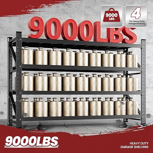 Miniatura 32 de Estantes de almacenamiento de 40 pulgadas de ancho, estantería de garaje de 2000 libras resistente, estantes de pie, estante de almacenamiento