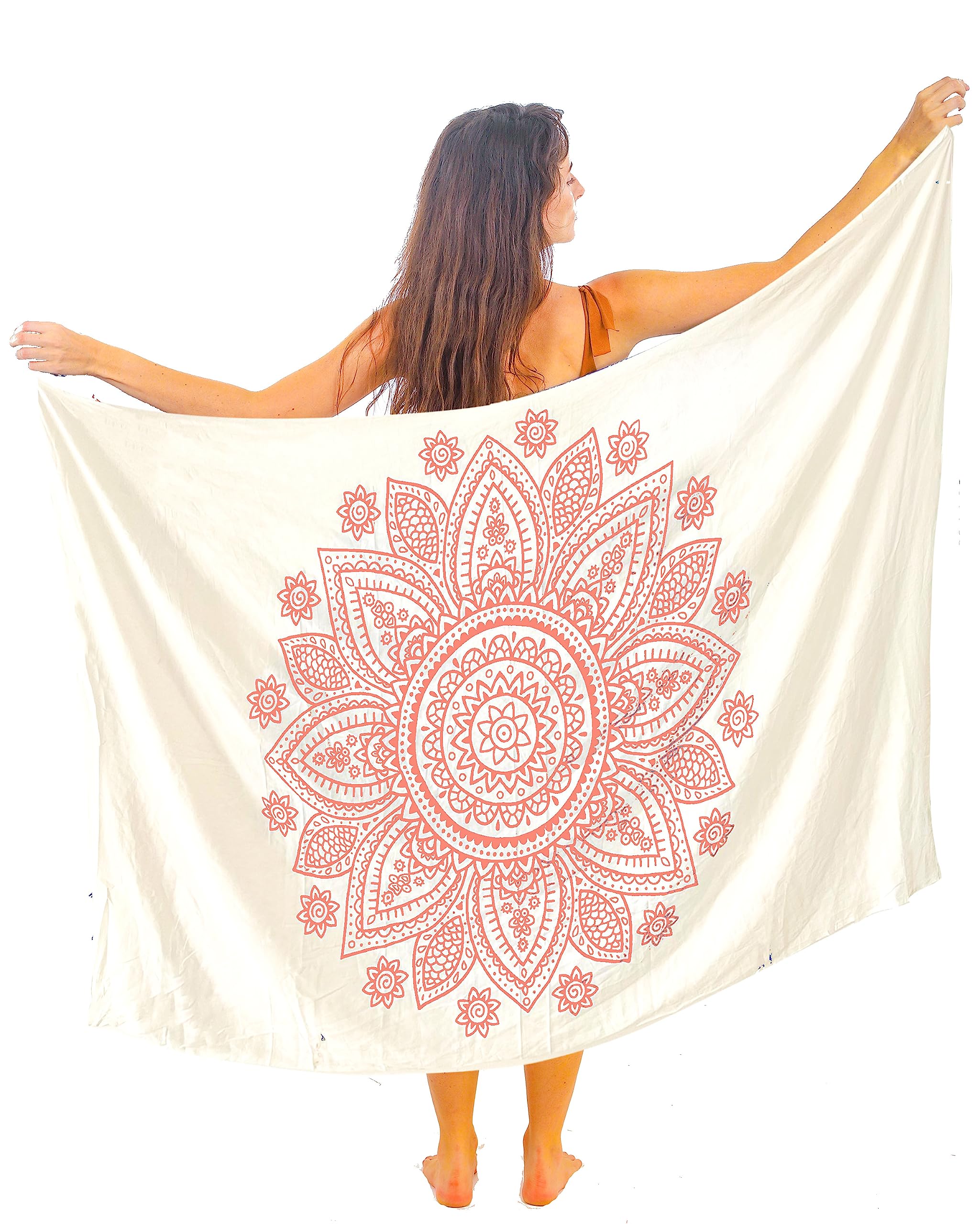 Mandala Bikini Swimsuit Cover Up - Beach Sarong - Pareo for Women - Tapestry Wall Hanging - Smooth and Silky Cotton
