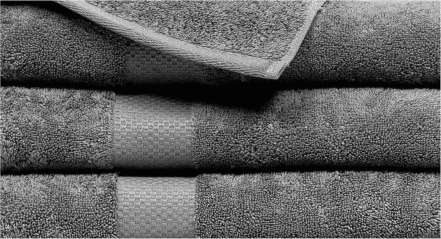 ISABELLA CROMWELL 100% Cotton 4 Bath Towels 600 GSM Low Twist Extra Soft Plush & Highly Absorbent Luxury Hotel Spa Quality - Charcoal