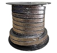 Vista 1 de Estilo 1000 - Embalaje de compresión trenzado de grafito flexible para válvula de bomba o sello mecánico, tamaño 58 pulgadas x 58 pulgadas, carrete