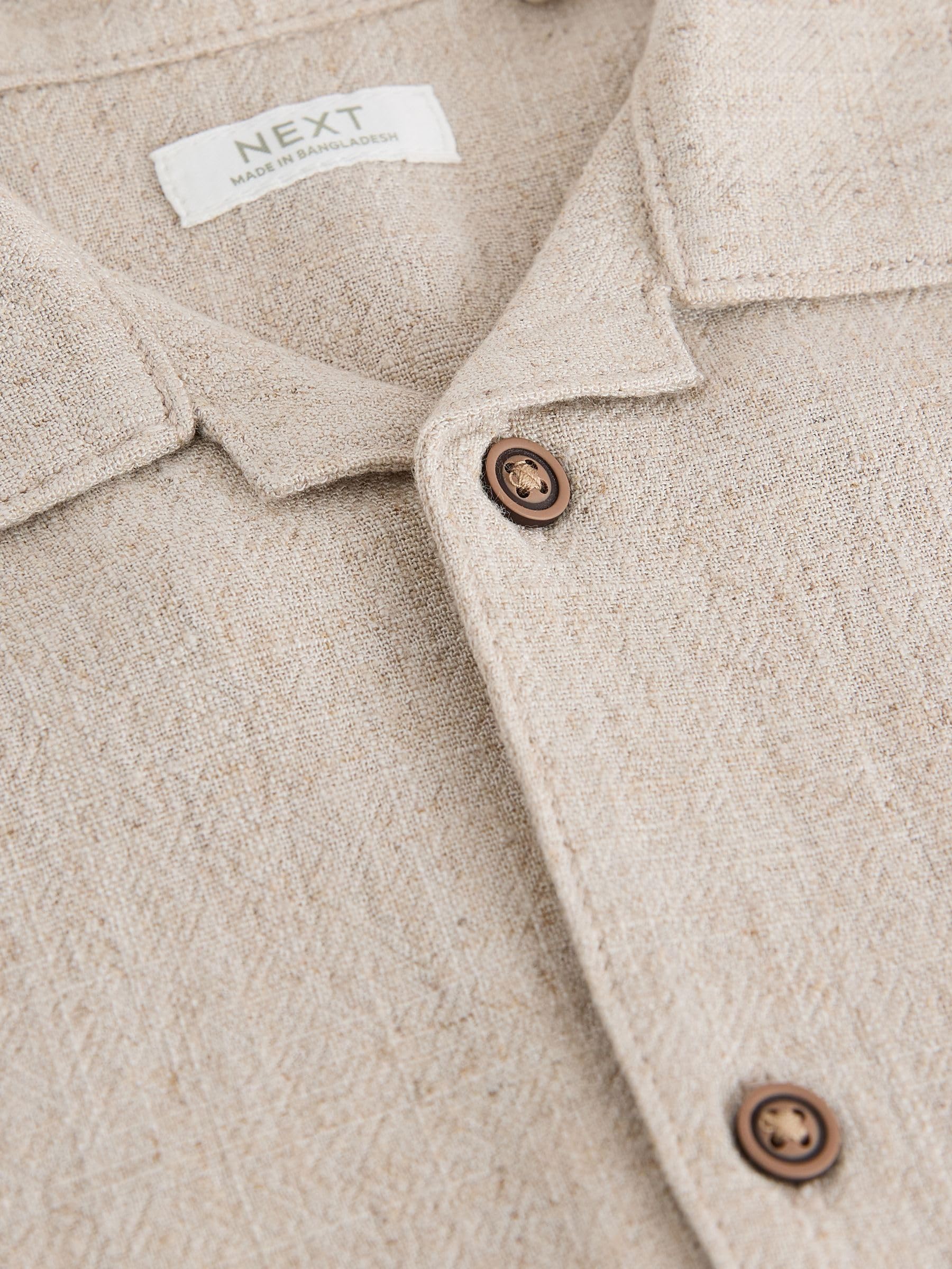 NEXT Garçon Chemise en Lin mélangé à Manches Courtes