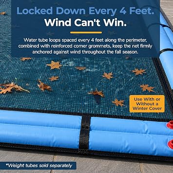 Blue Wave 12-ft x 20-ft Rectangular Leaf Net In Ground Pool Cover, Black
