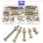 M6 Kit de remplacement du matériel pour bébé en berceau, cSeao 50pcs Kit d'assortiment pour écrous à barres pour fauteuils à lit bouché, M6x20mm/ 30mm/ 40mm/ 50mm/ 60mm
