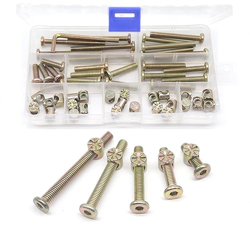 cSeao - Kit de repuesto de accesorios para cuna M6, 50 unidades, tornillos de casquillo y tuercas de barril para literas, sillas de muebles, M6x20mm