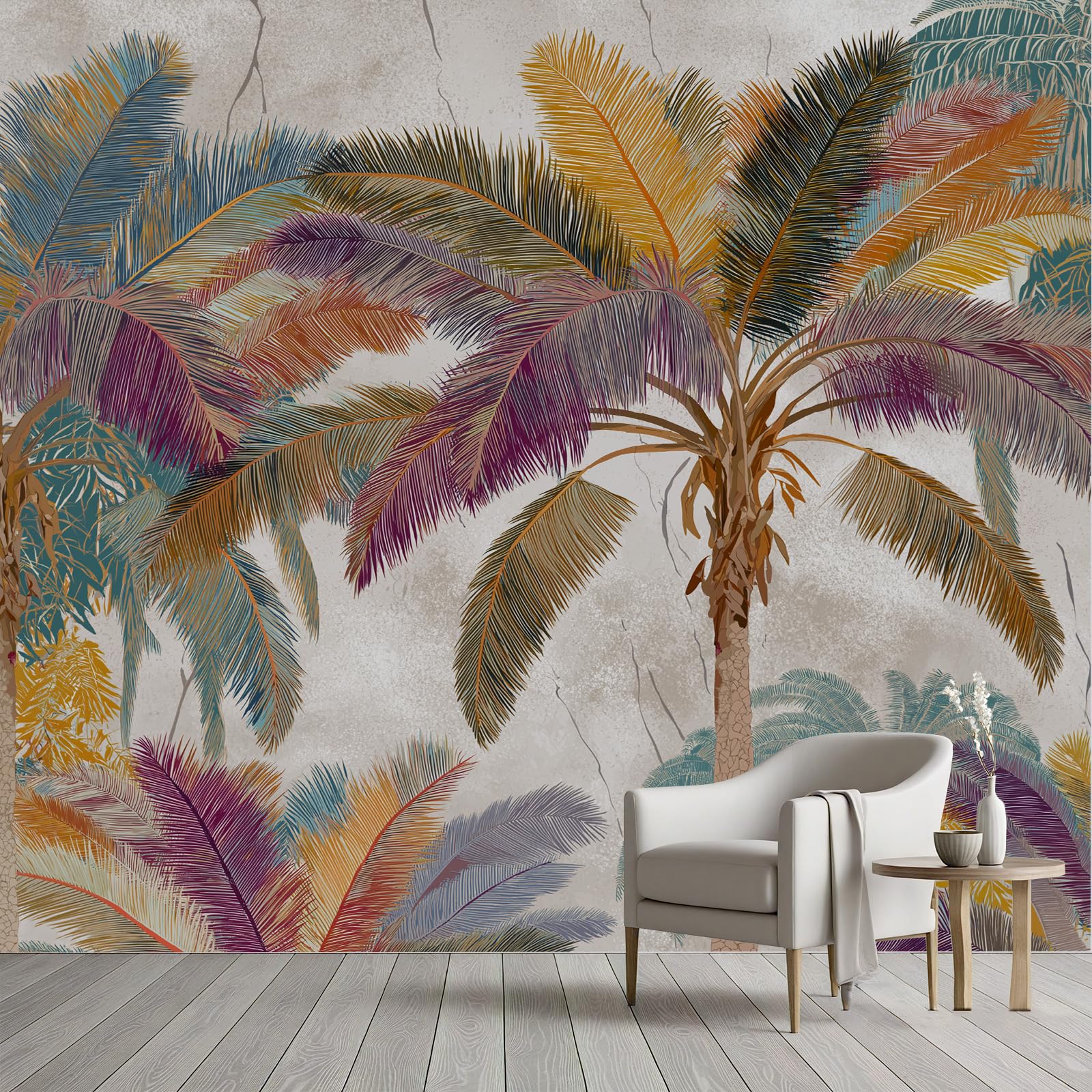 Papier Peint Palmiers Botaniques Intissé Facile à Poser 300x210 cm