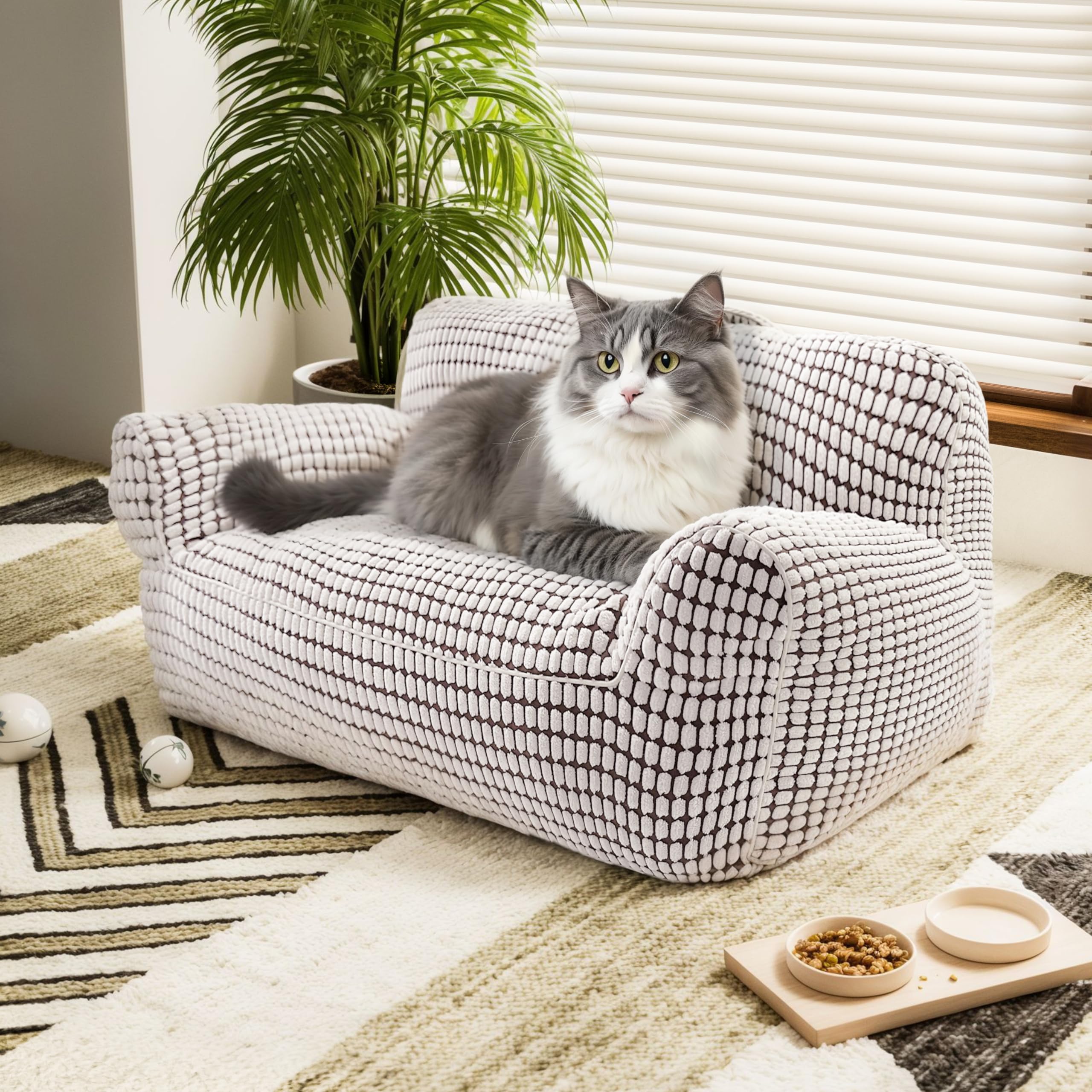 VERCART Canapé moderne pour chat - Lit moelleux pour grands chats - Lit moelleux - Lit pour chat - Lit pour chat - Lit pour chat - Lavable - Meuble pour chat