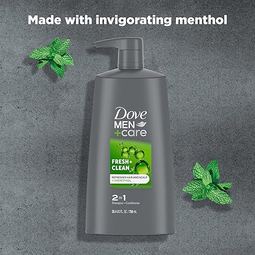 Miniatura 12 de DOVE MEN + CARE Champú y acondicionador fortificante 2 en 1 fresco y limpio con cafeína para cabello normal a graso ayuda a fortalecer