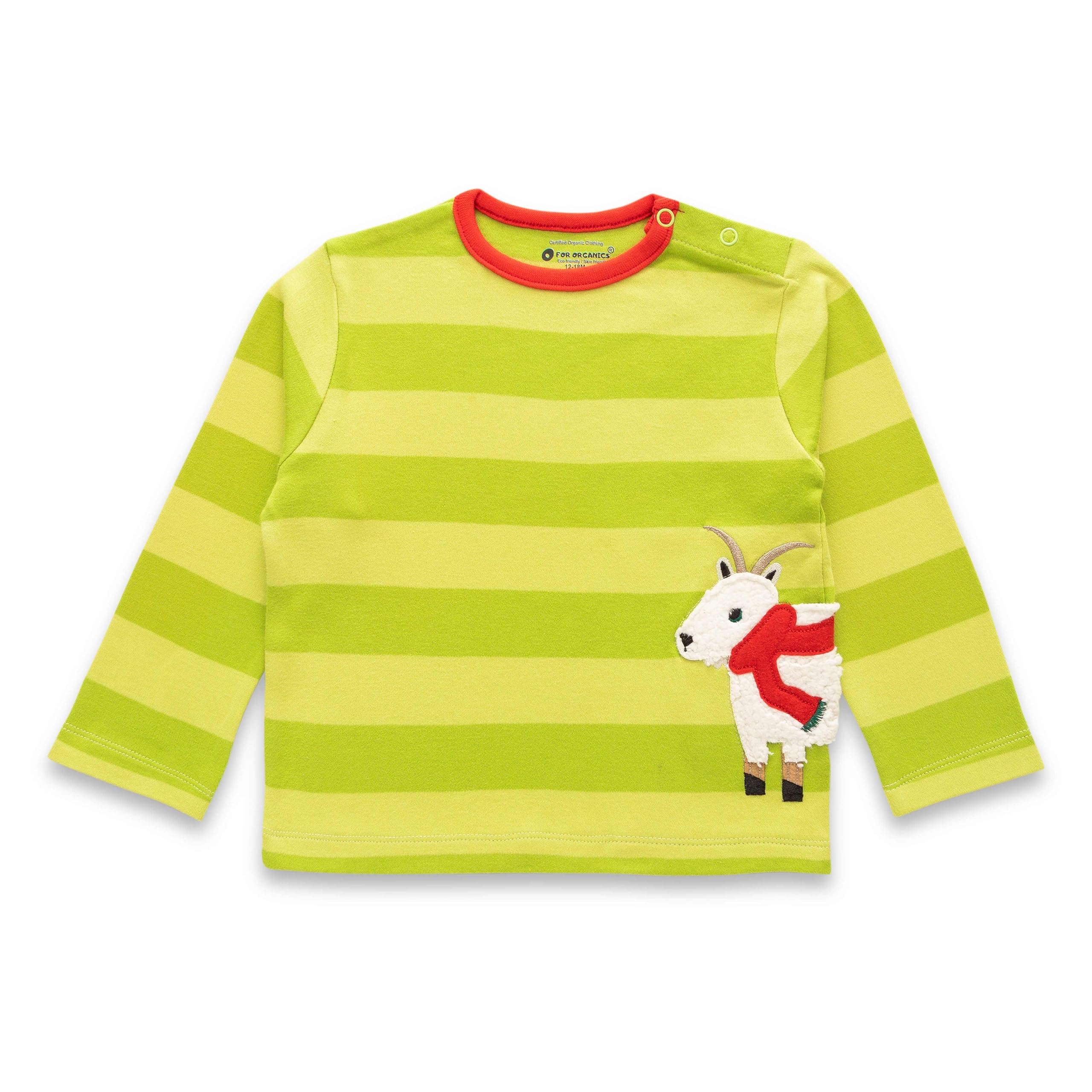 O FOR ORGANICS 100% Organic Cotton Yarn Dyed Sheep Applique T-Shirt