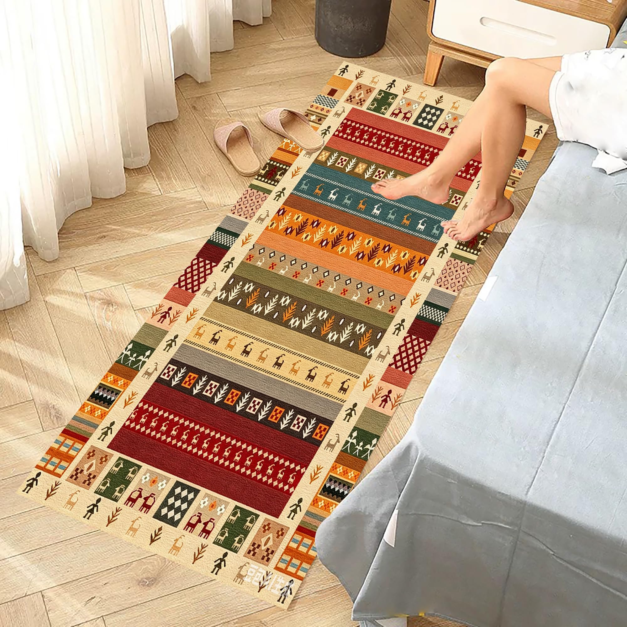 Dywan chodnik długi korytarz 70 x 500 cm antypoślizgowy dywanik kuchenny zmywalny dywan korytarz chodnik dywaniki do sypialni salonu korytarza kuchni pralnia bieżnik
