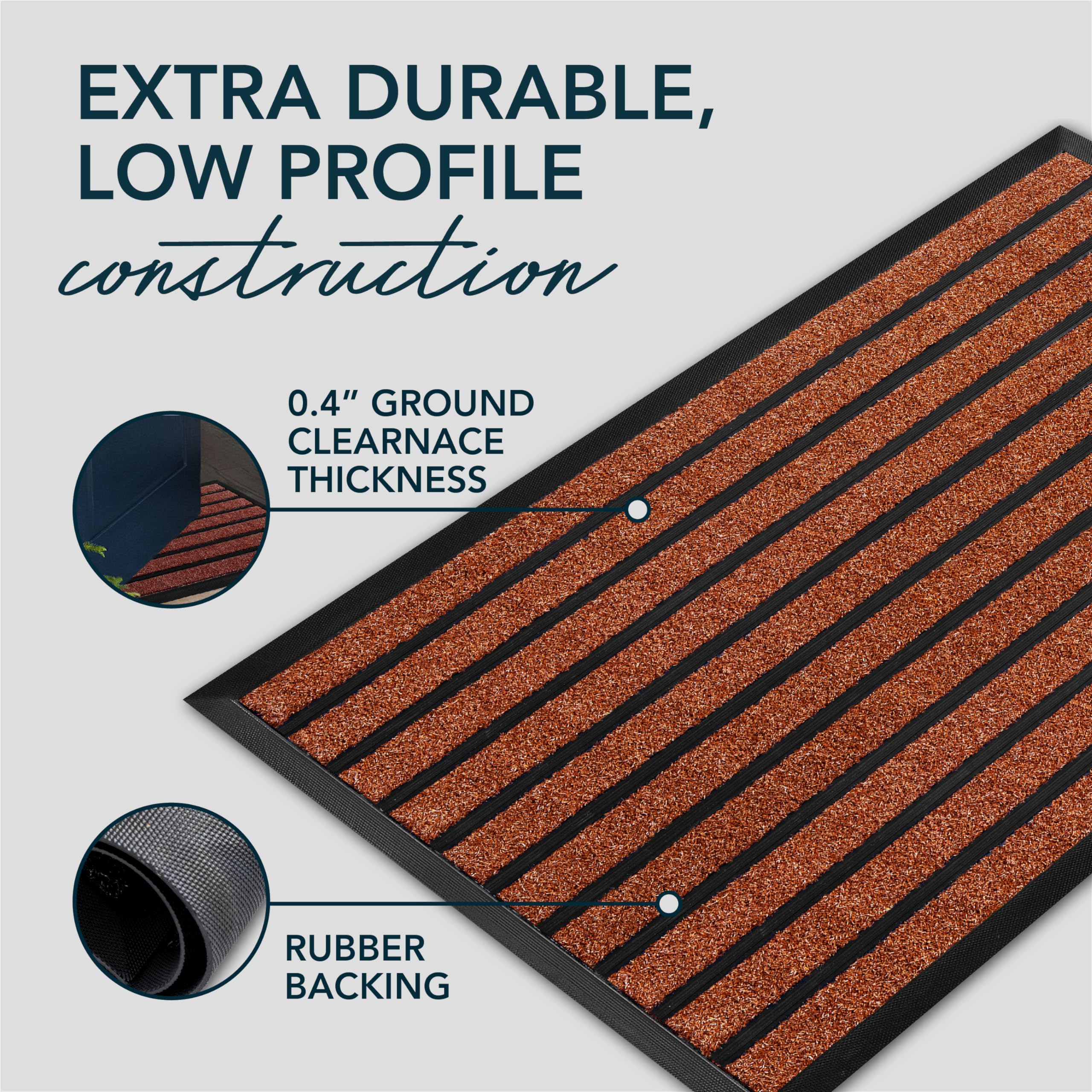 ubdyo - Extra Durable Door Mat - Dirt Trapping Outdoor Welcome Mats - Non-Slip Outdoor Door Mats - Low Profile Front Door Mat 36" x 24" - Doormat - Entryway Rug - Door Mats Indoor - Image 4