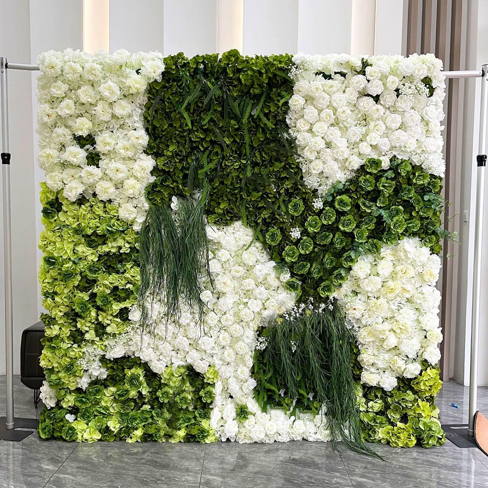 Mur de fleurs artificielles de 1x1m pour décoration de mariage