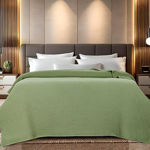 Miniatura 3 de Bed Bath & Home - Manta de 100% algodón, ligera y transpirable, buena para todas las estaciones, suave y acogedora.