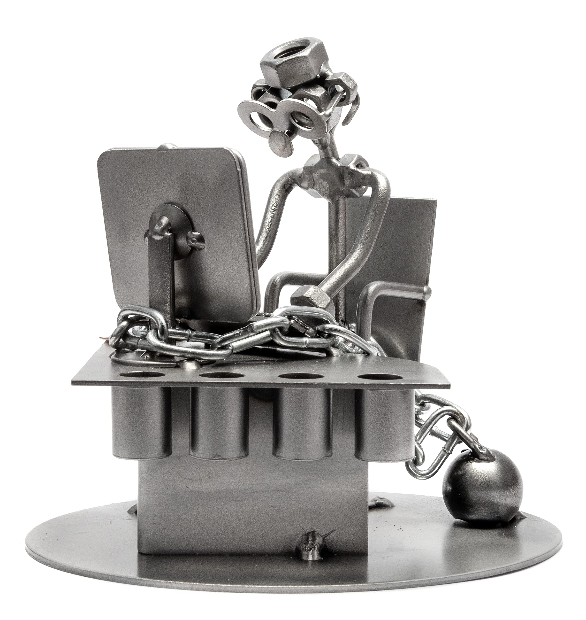 STEEMO Schraubenmännchen Büro Workaholic Geschenk Stiftehalter 16x12x16 cm