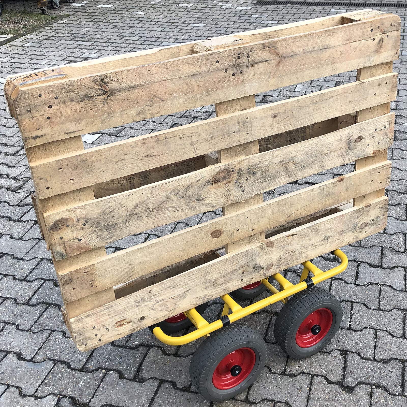 Ravendo Plattenwagen Transportwagen Dolly 4 Rad 300 Kg Schwerlast Lasten Karre Transportkarre Pannensicher Made in Europe