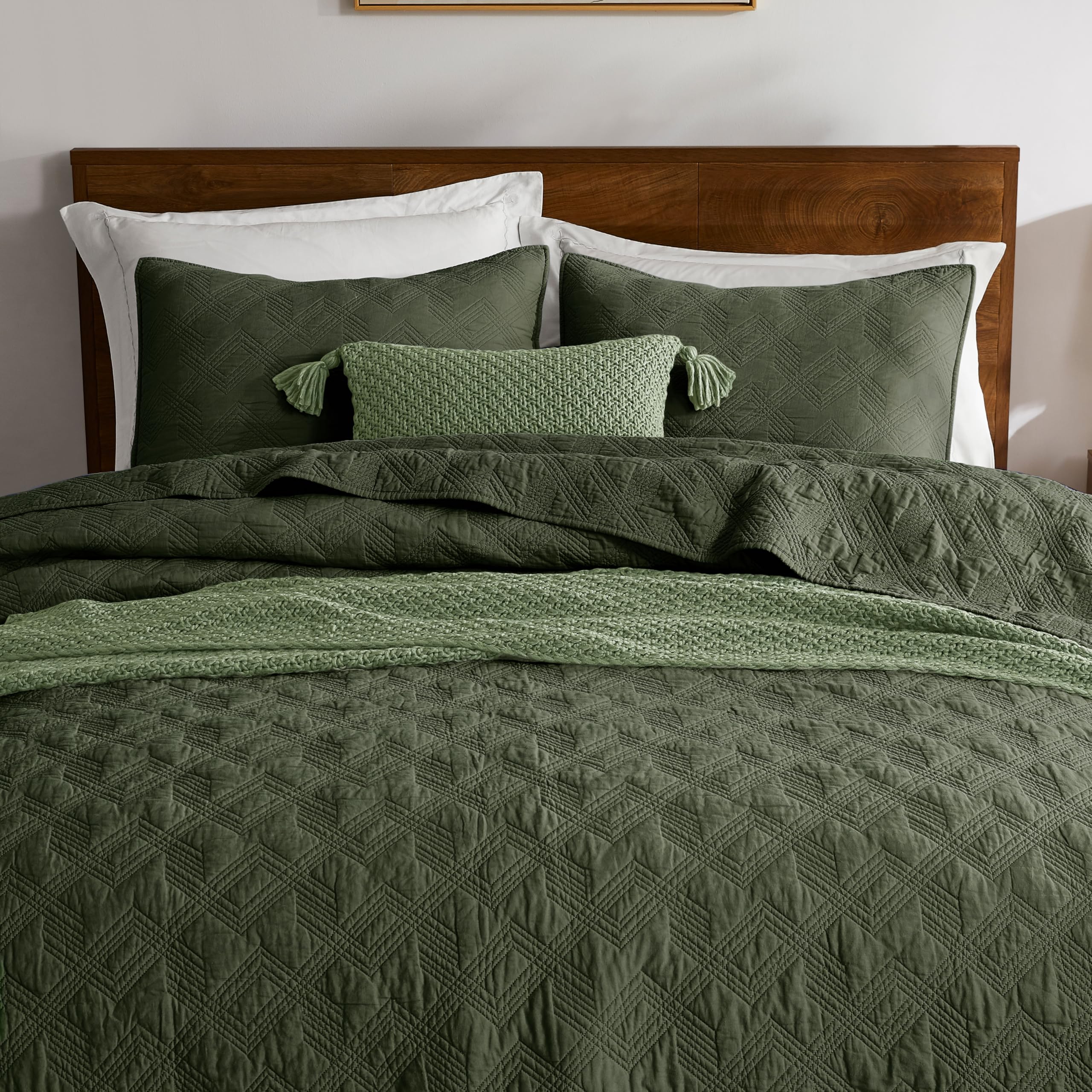 WDCOZY Olive Green Gauze Quilt