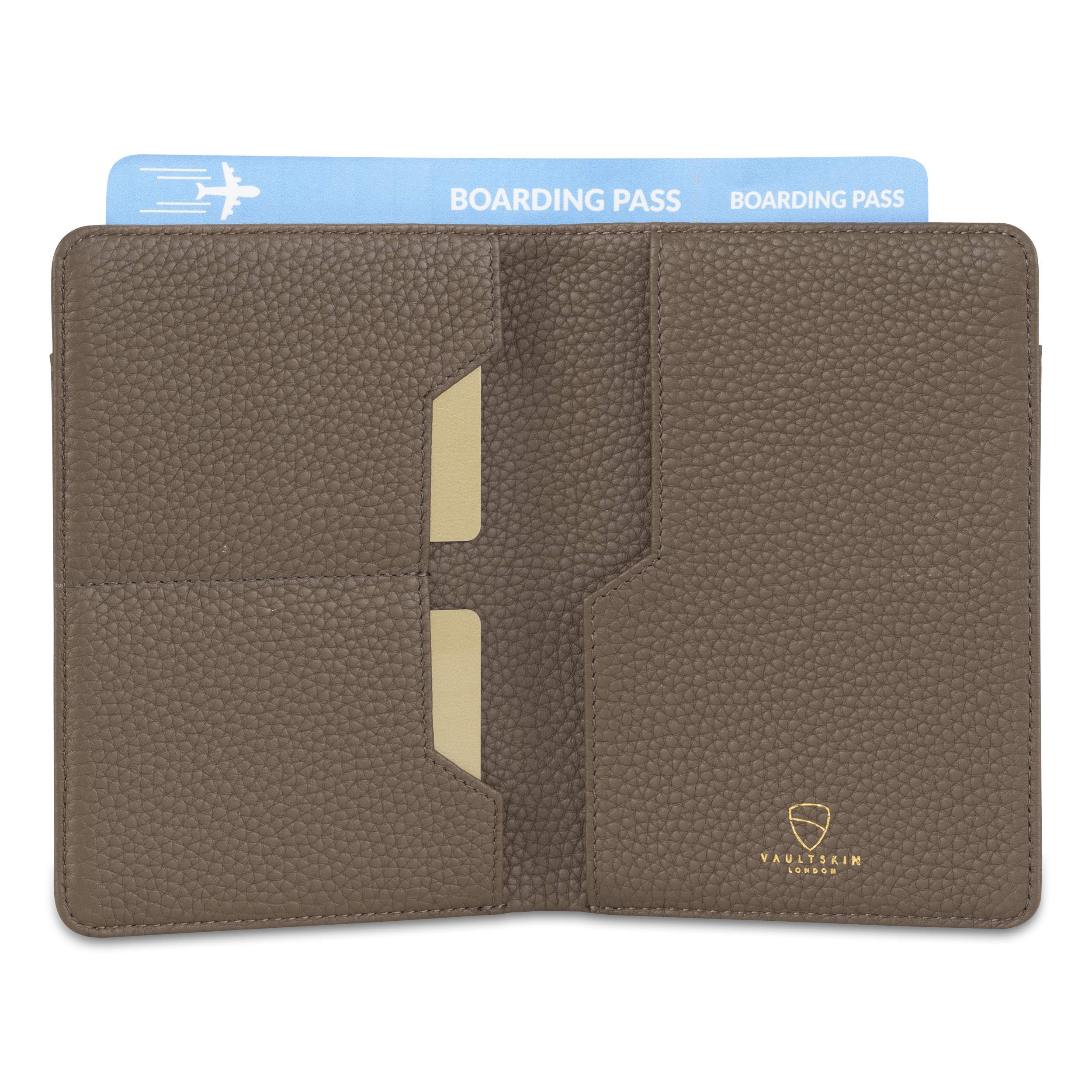 Vaultskin Housse Passeport en Cuir – Porte-Passeport RFID avec Compartiments Cartes et Organiseur de Voyage, Étui Passeport Fin et Élégant pour Déplacements (Kensington)