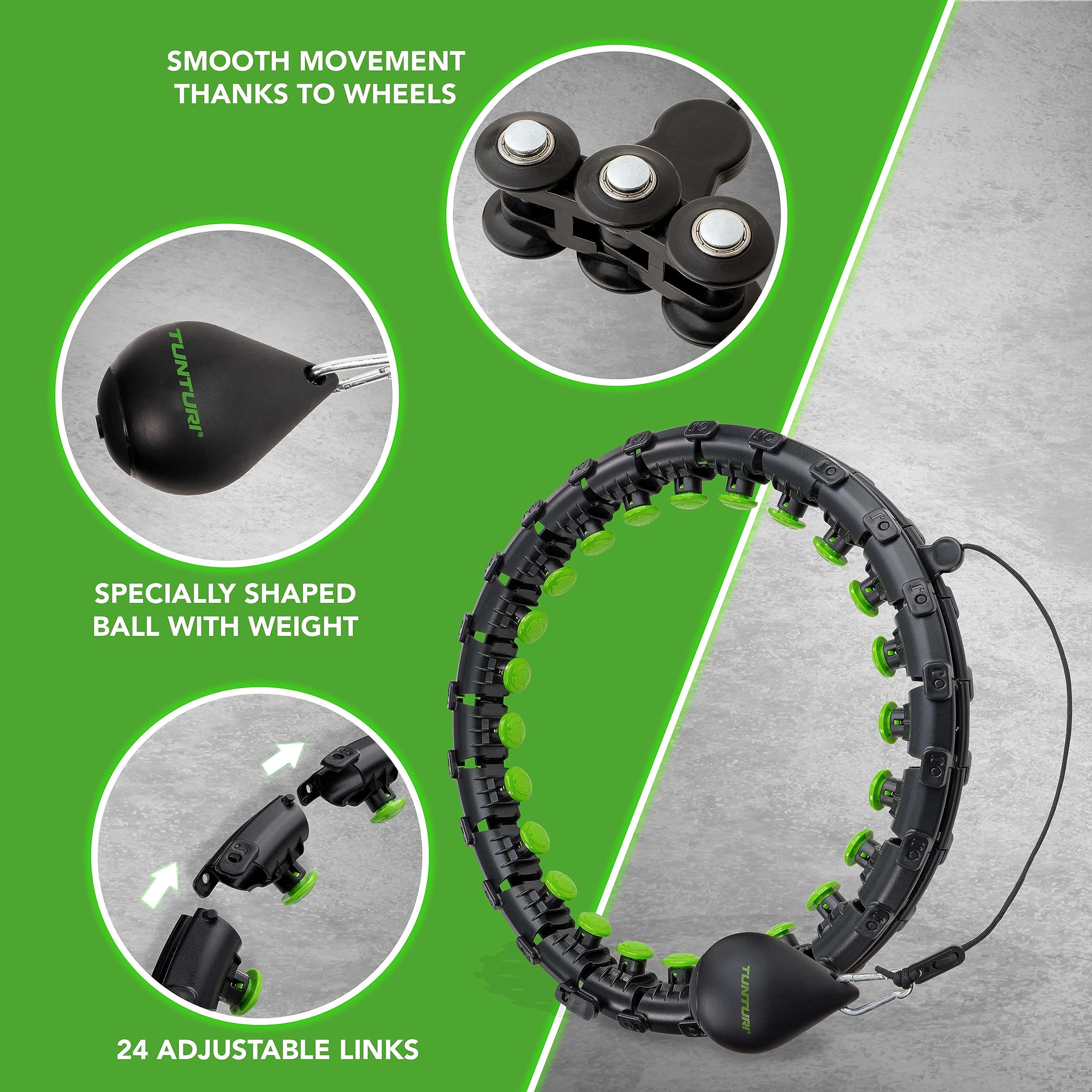 Tunturi Cerceau Hula Hoop de Fitness Réglable avec Poids Inclus
