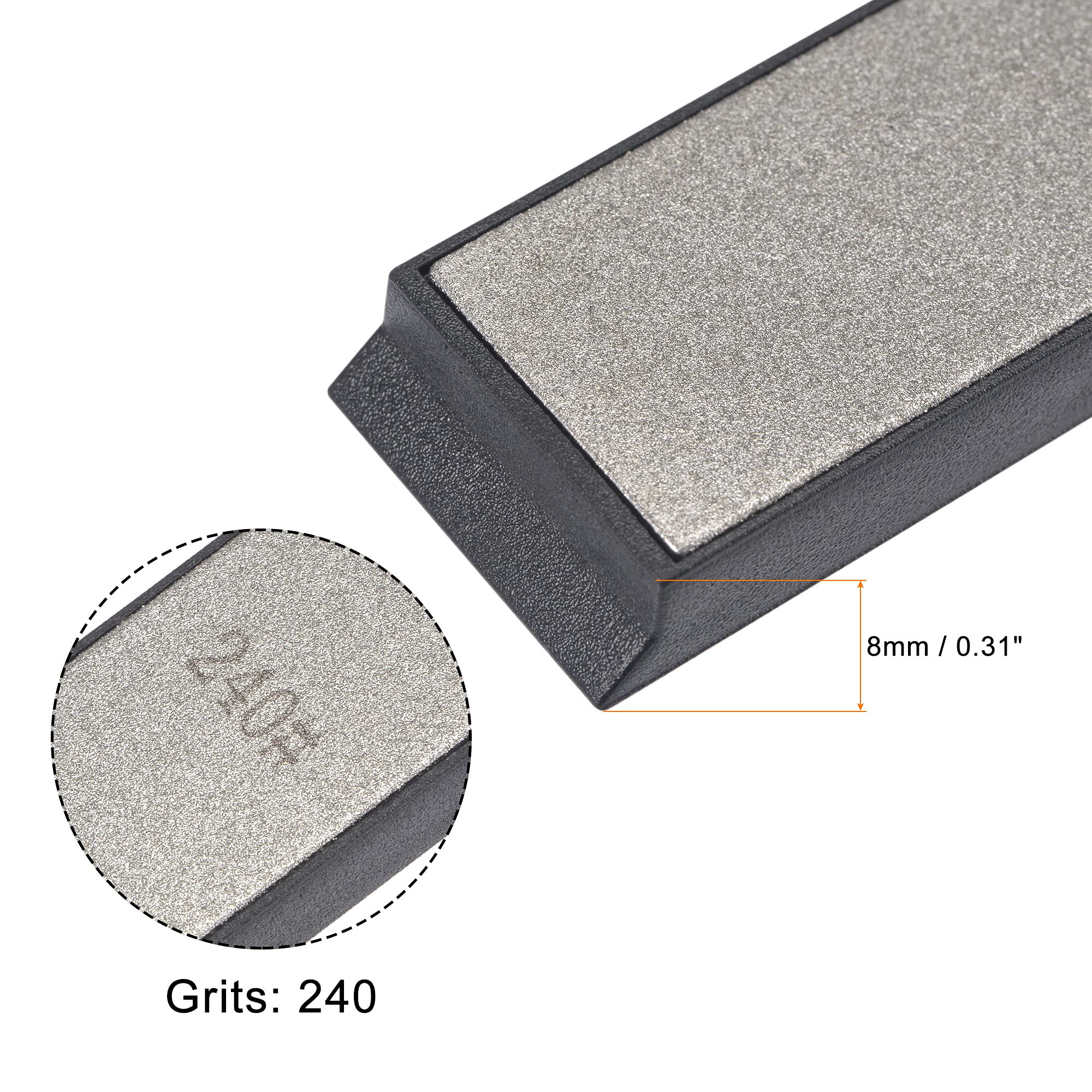 Pierre à Aiguiser Diamant 240 Grains - 2 Pièces 160x23 Mm - Outil Affûtage Couteaux