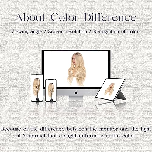 Miniatura 5 de Peluca rubia ombré de onda larga para mujer, 26 pulgadas, parte media, peluca larga y rizada resistente al calor, pelo sintético de aspecto natural,