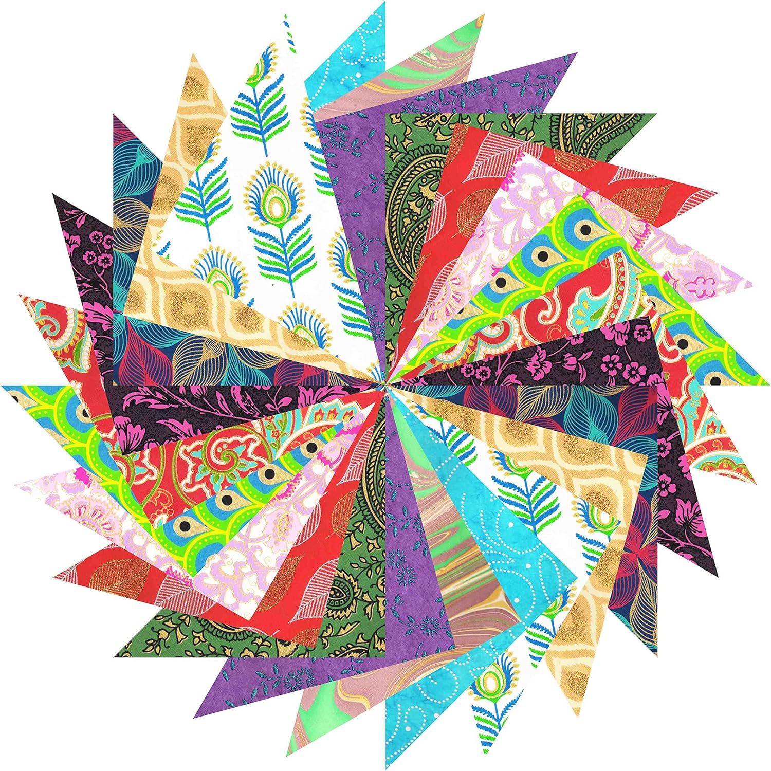Paperhues Mystical Designs of India Handmade Scrapbook Paper 12 x 12" Pad, 24 Sheets (2 Sheets Each of 12 Styles)