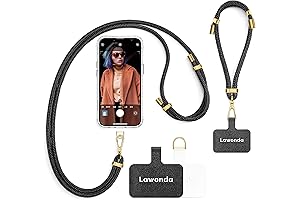 2-Pack Adjustable Crossbody Lanyard Necklace Holder with 2PCS Phone Patch Tether for iPhone