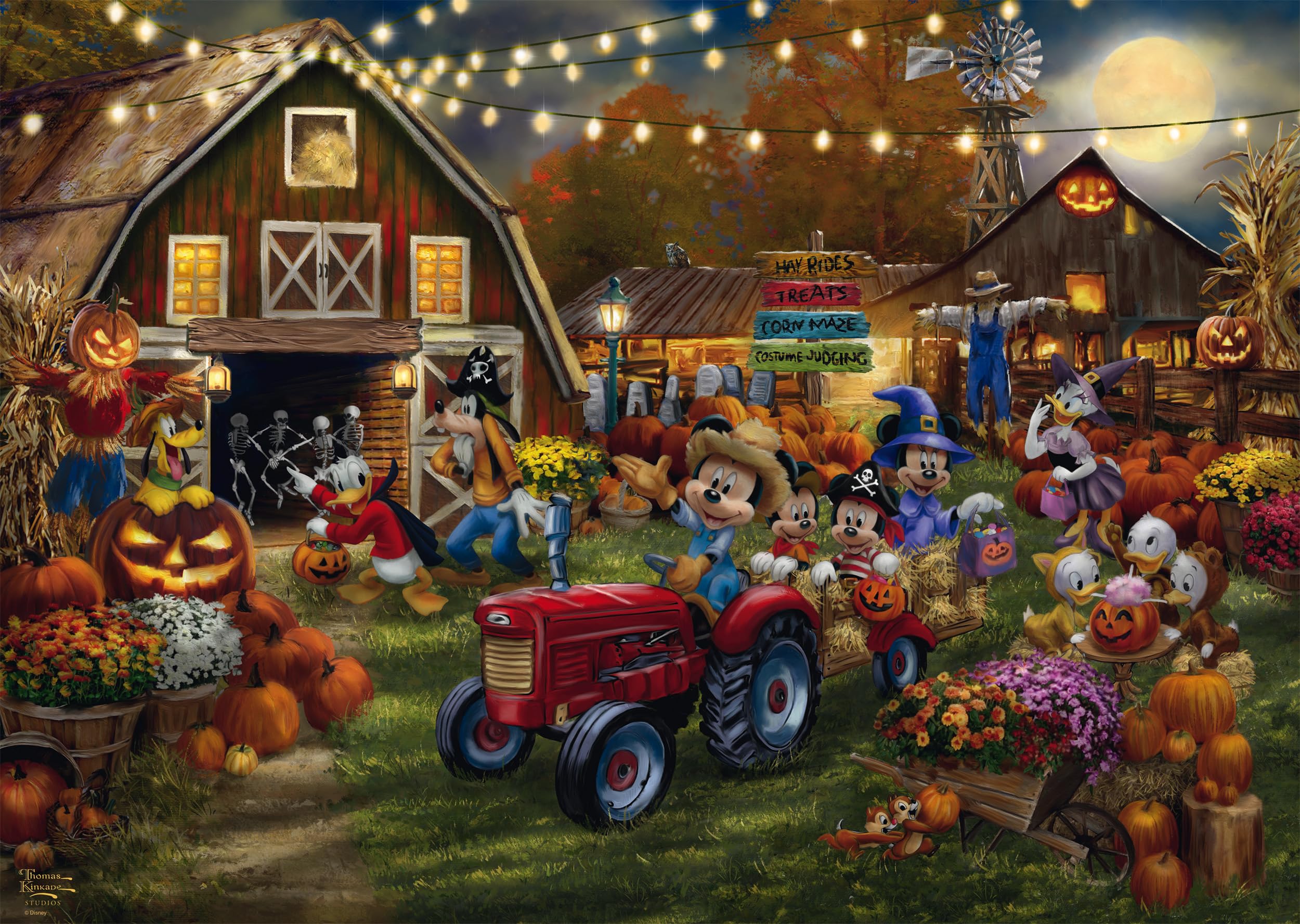 Schmidt Kinkade Disney Mickey & Minnie Pumpkin Festival Jigsaw Puzzle 1000 Piece
