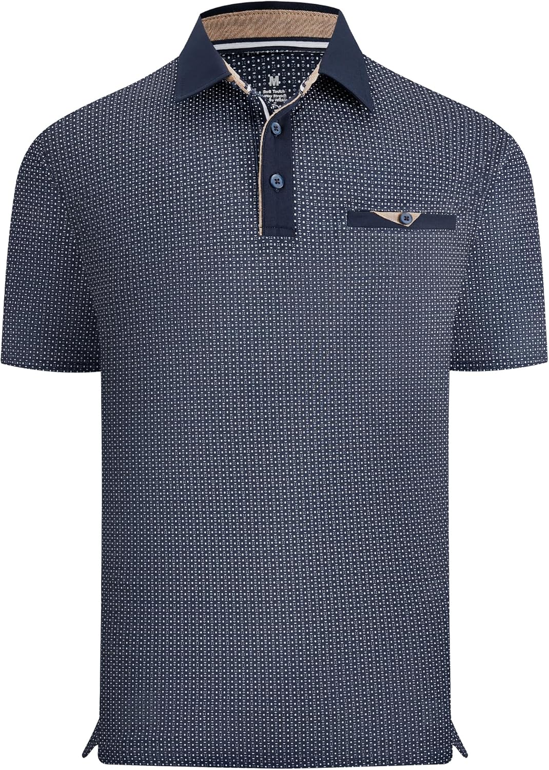 Alex Vando Mens Golf Shirts Moisture Wicking Quick-Dry Short Sleeve Print Performance Polo Shirts for Men