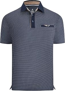 Alex Vando Mens Golf Shirts Moisture Wicking Quick-Dry Short Sleeve Print Performance Polo Shirts for Men