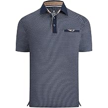Alex Vando Mens Golf Shirts Moisture Wicking Quick-Dry Short Sleeve Print Performance Polo Shirts for Men