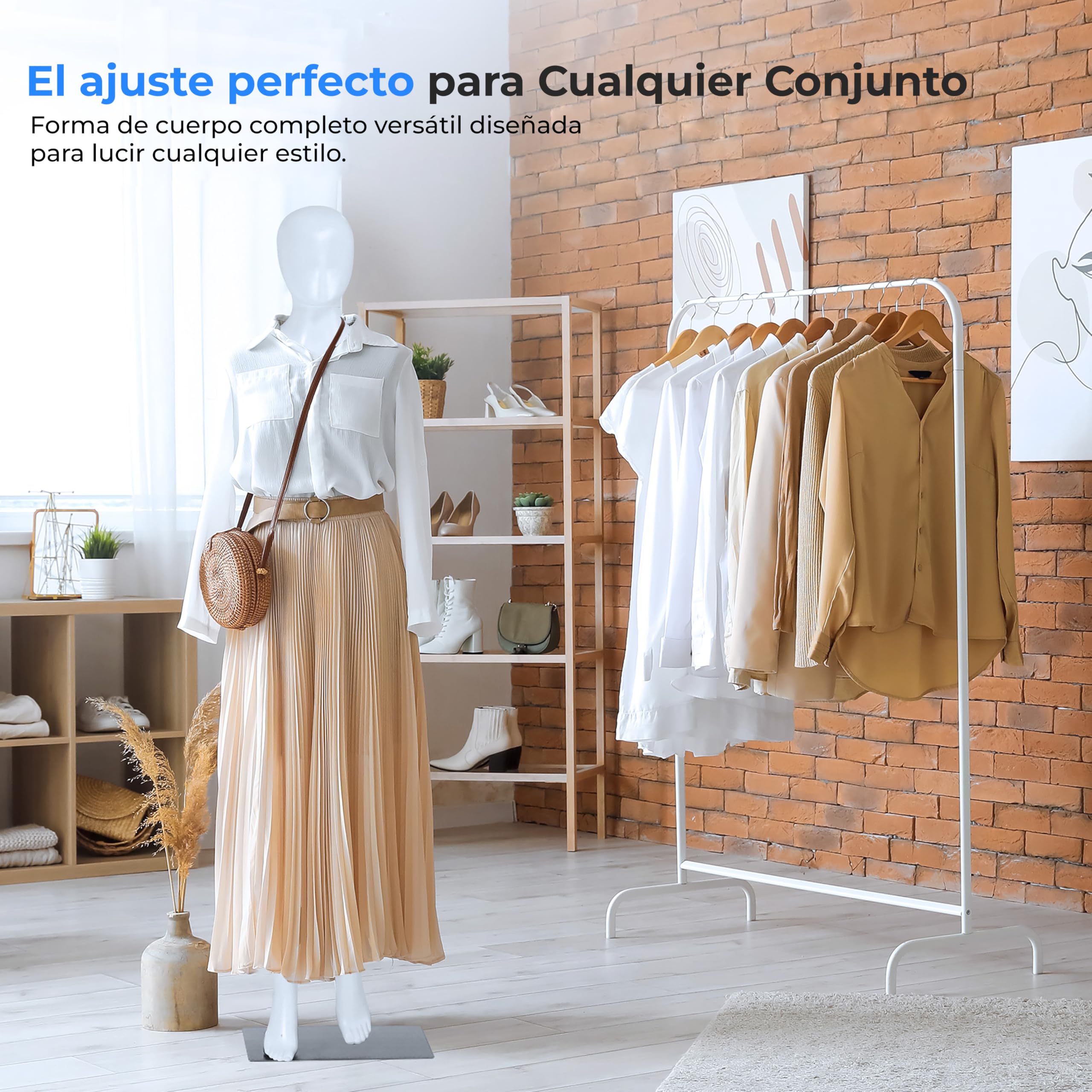SereneLife maniquí Femenino de Cuerpo Completo, 175 cm de Altura, con Cabeza Ajustable, Extremidades Flexibles y diseño Desmontable, Tiendas de Ropa, Boutiques, Exposiciones y más