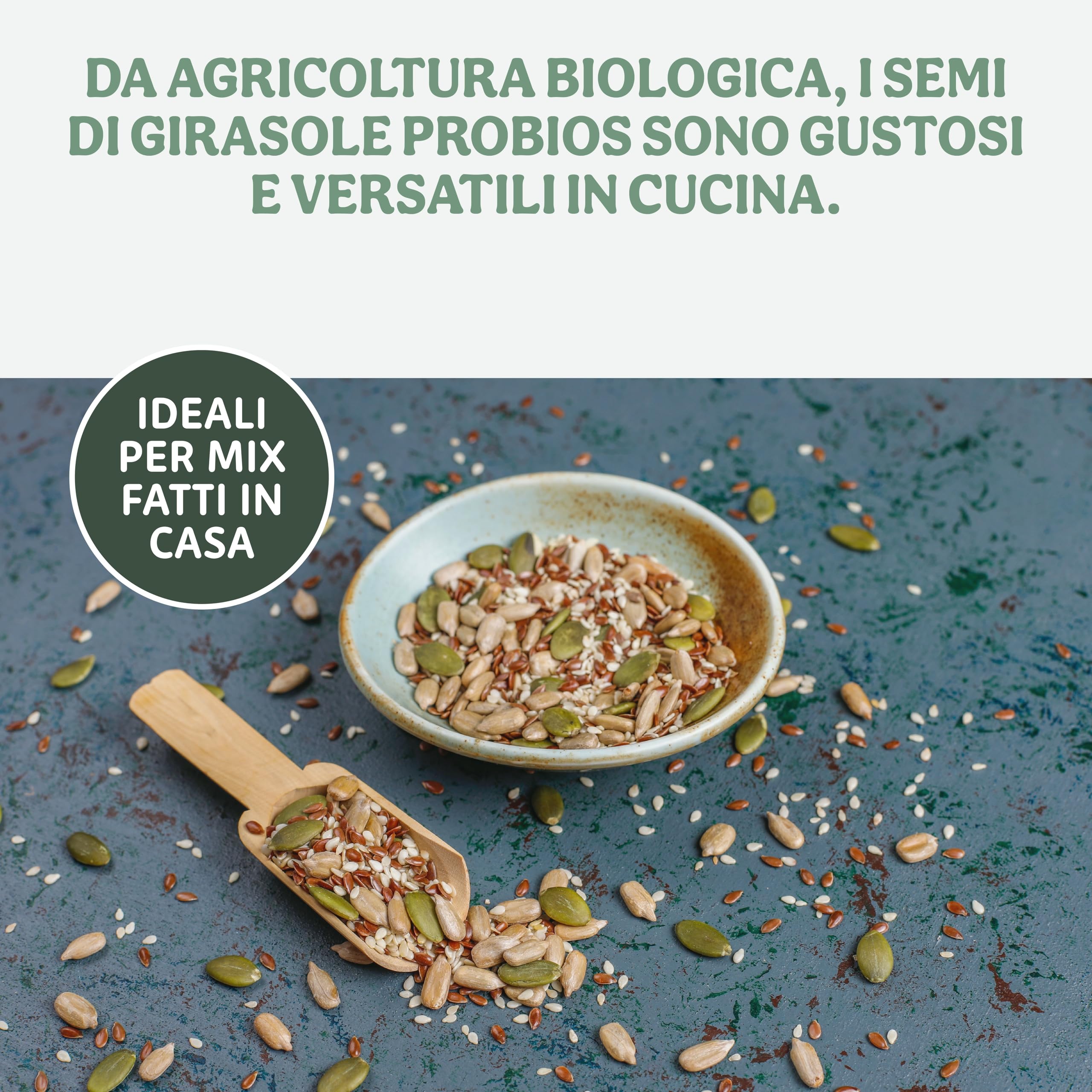 Probios Semi di girasole Biologici - Ricchi di Fibre e Minerali - Semi Girasole Crudi Commestibili - Vegani - Confezione da 5 kg