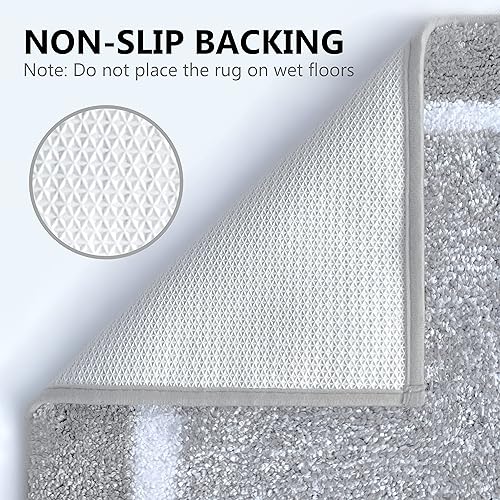 Miniatura 4 de EARTHALL Juego de alfombras de baño grises de 3 piezas, alfombras de baño absorbentes para baño, antideslizantes, alfombras de baño grises para