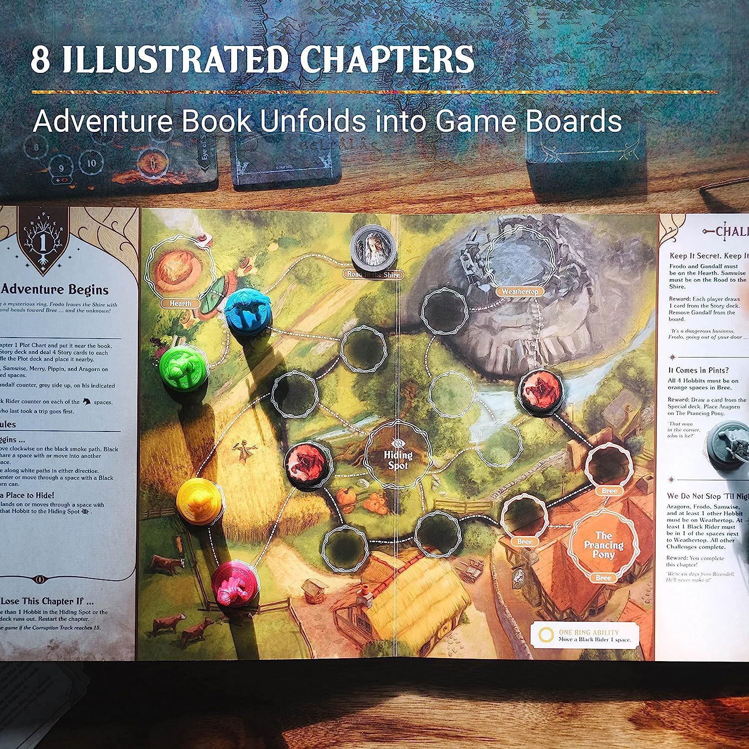 Ravensburger Lord of the Rings Adventure Book - wciągająca rodzinna gra planszowa dla dzieci i dorosłych w wieku 10 lat i starszych od 1 do 4 graczy