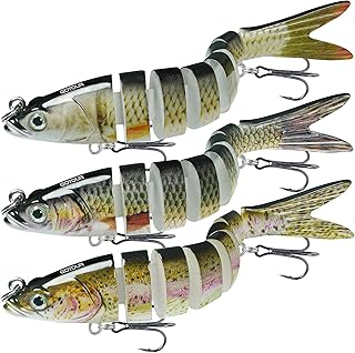 GOTOUR Fishing Lures for Freshwater or Saltwater, Easy to Use for Family Fishing Beginner and Pros, Most Lifelike Jointed Swimbait,Slow Sinking Bass Pike Panfish Walleye Lures, Fishing Gifts for Men
