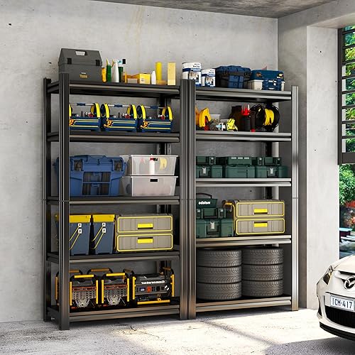 Miniatura 2 de 5Tier Garage Metal Shelving,3020 lbs Storage Shelves Heavy-Duty,40''W*18''D*72''H Adjustable Industrial Shelving Unit, Double-Layer Column with
