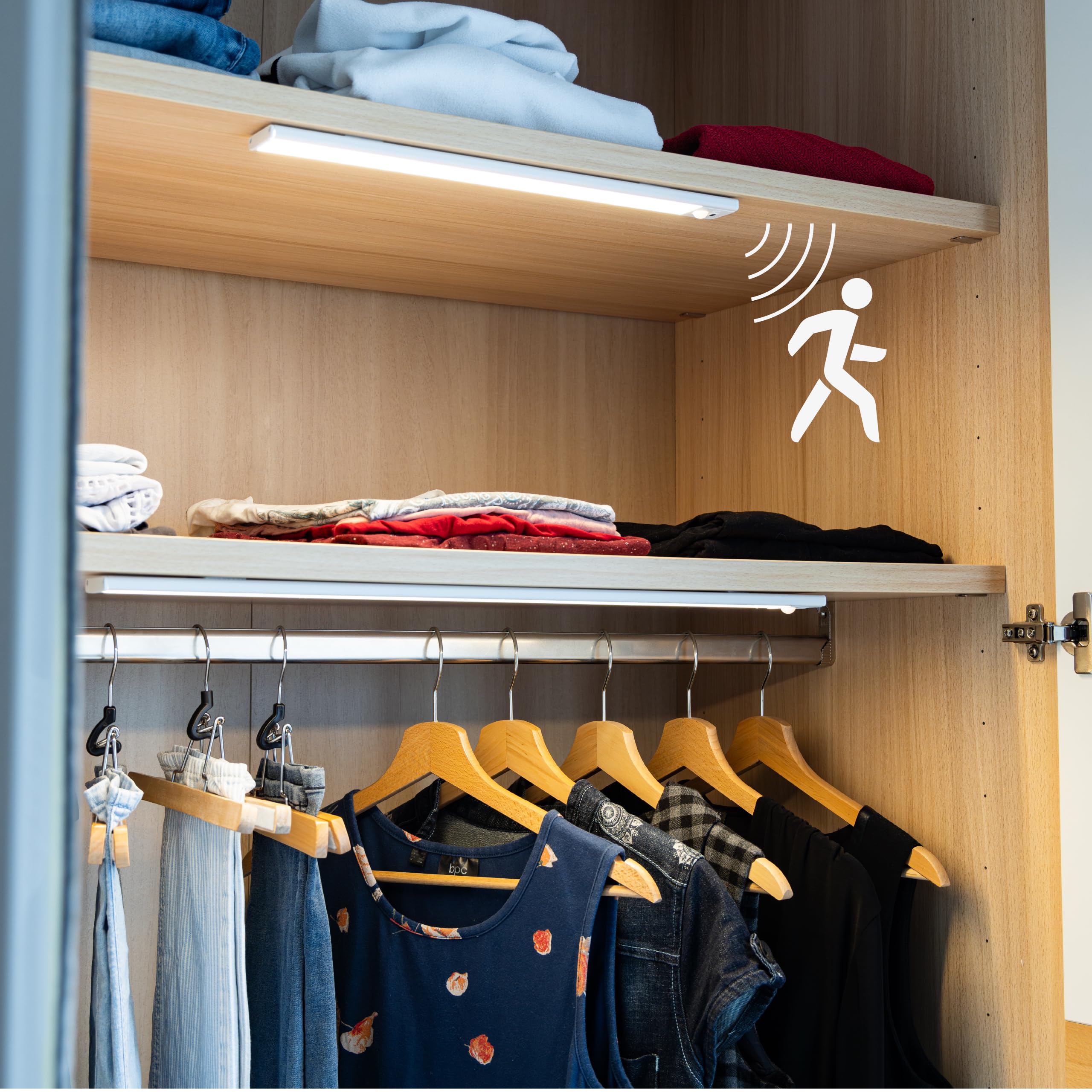 LED's light Unterbauleuchte 80cm Schrankleuchte 4W mit Bewegungssensor Winksensor Akku USB-C dimmbar CCT warmweiß neutralweiß kaltweiß Magnethalter - 2 Stück