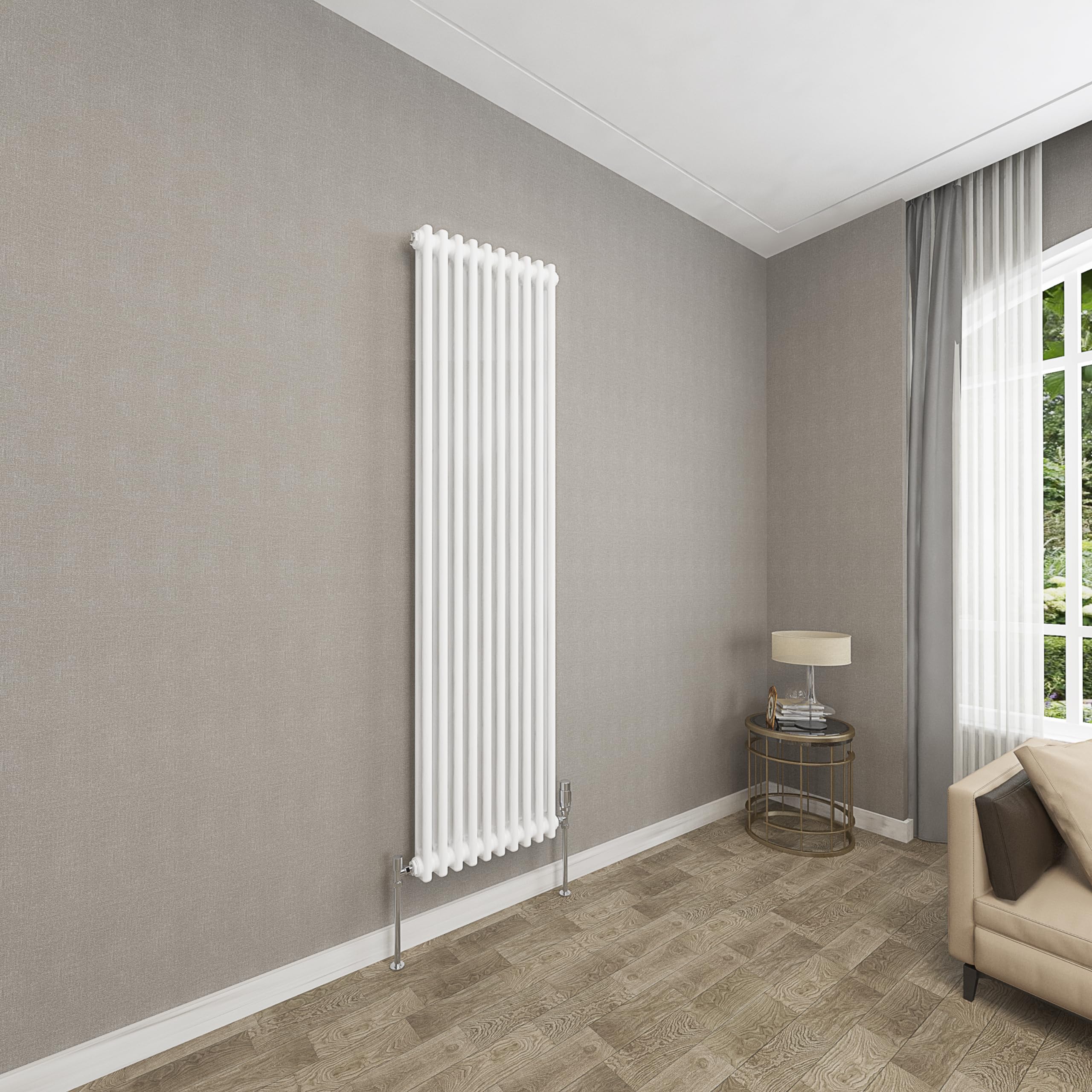 Sky bathroom 1800x470mm Vertical White Cast Iron 2 Column Radiator Traditional Upright Central Heating Radiator