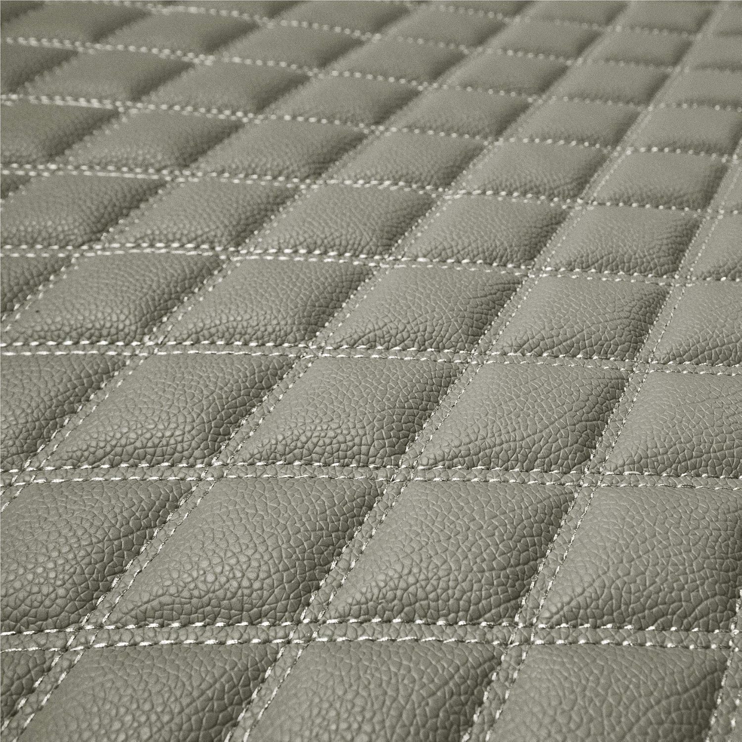 FH Group F16501 Deluxe Heavy-Duty Faux Leather Diamond Pattern Multi-Purpose Cargo Liner Size: 46”, Gray Color w. Gift- Universal Fit for Trucks, SUVs, and Vans