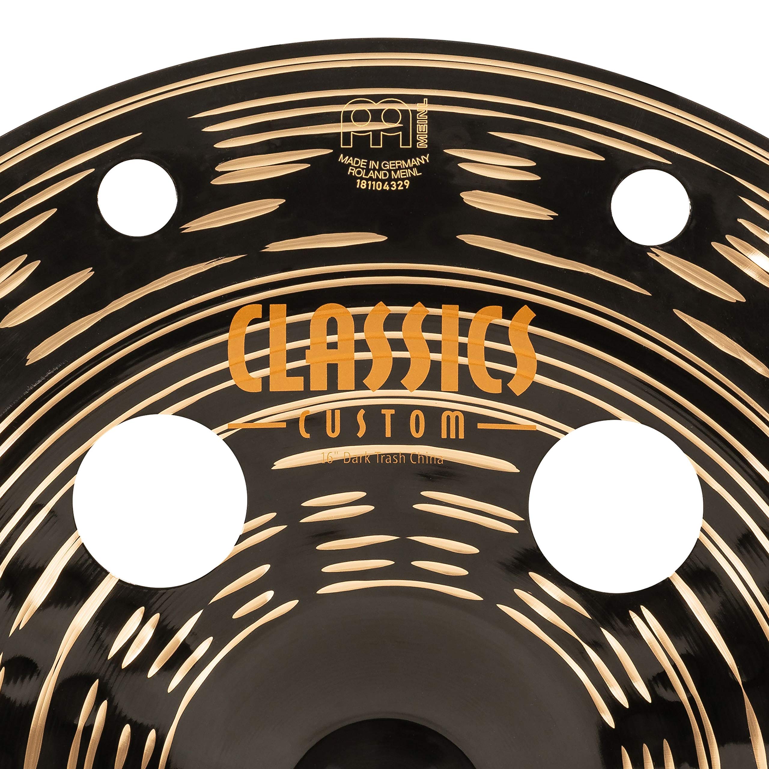 Meinl Cymbals Classics Custom Dark Piatto Trash China 16 pollici (40,64cm) per Batteria - Bronzo B12, Finitura Scura, Prodotto in Germania (CC16DATRCH)