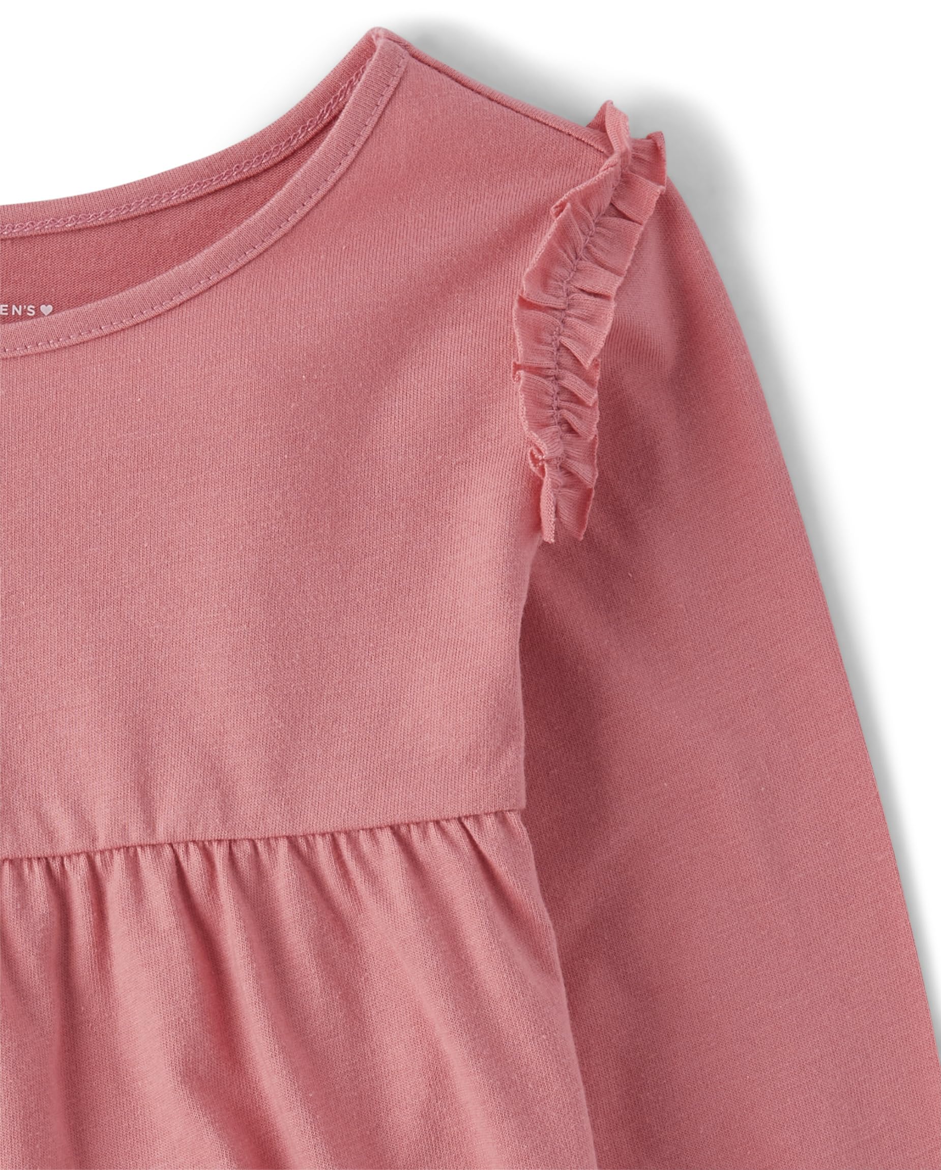 The Children's Place,and Toddler Girl Long Sleeve Shirts 3-Pack,Kaida Dot_Light Plum_Rose Gold Glitter | Katherine Floral_Sea Spray_Windsor Rose | Lotus Flower,18-24 Monts