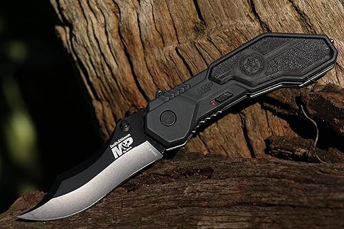 Miniatura 2 de Smith & Wesson M&P SWMP1B Cuchillo plegable asistido SS de alto carbono de 7.1 pulgadas con hoja de punta de clip de 2.9 pulgadas y mango de