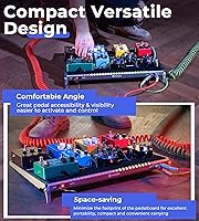 Vista 8 de Vangoa Pedalera de guitarra con fuente de alimentación aislada, PD-M de aluminio de una pieza doblada portátil plegable pedalera de guitarra