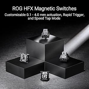 ASUS ROG Falchion Ace HFX Hall Effect Gaming Keyboard 65% TKL, Dual USB-C, Magnetic Switches, Rapid Trigger, Speed Tap, 8000 Hz Polling, Touch Panel, Portable, Protective Cover, PBT Keycaps - Black