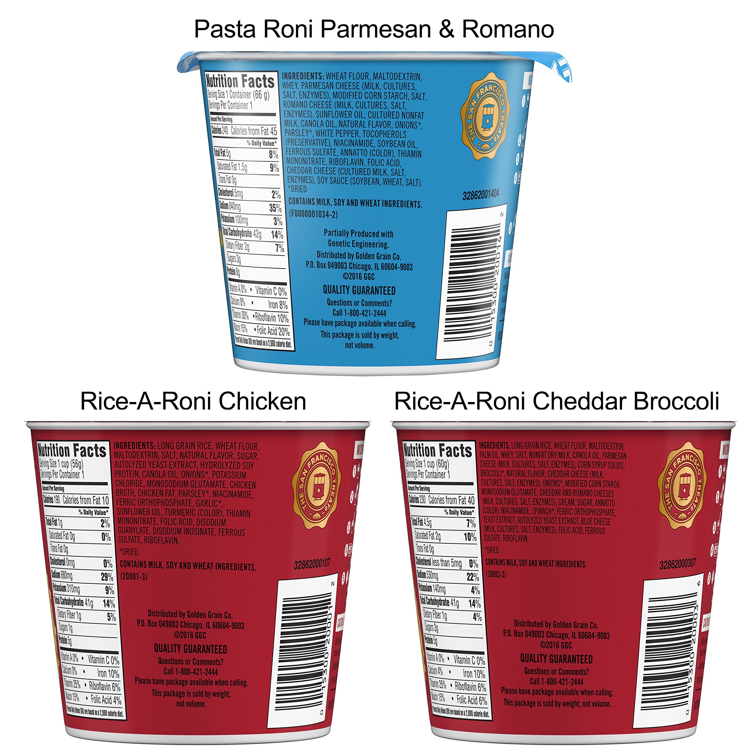 Buy PASTA RONI Quaker Rice a Roni Cups Individual Cup, 3Flavor Variety