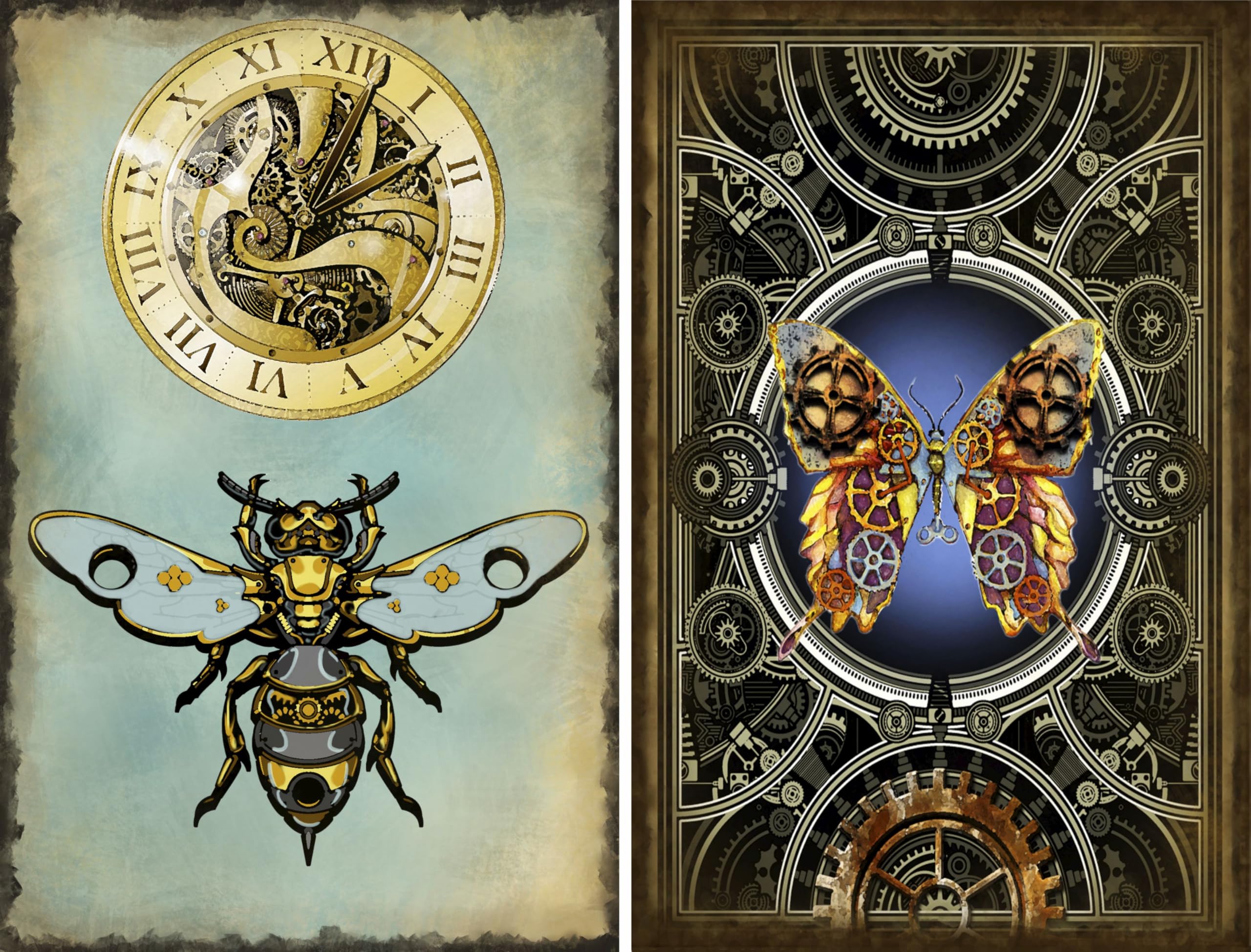 Steampunk Bugs Reispapier, 20,3 x 26,7 cm (A4), 6 Stück, 6 einzigartige Designs, vielseitige Decoupage-Designs für Kunstprojekte und Bastelarbeiten CRAFT KREATIVELY