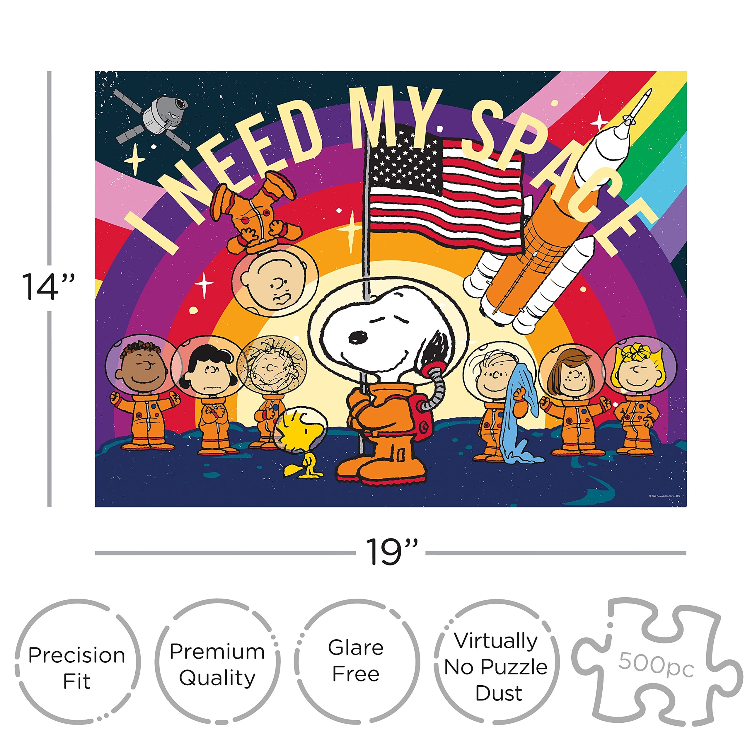 Amazon.com: AQUARIUS Peanuts Snoopy in Space Puzzle | 500 Piece