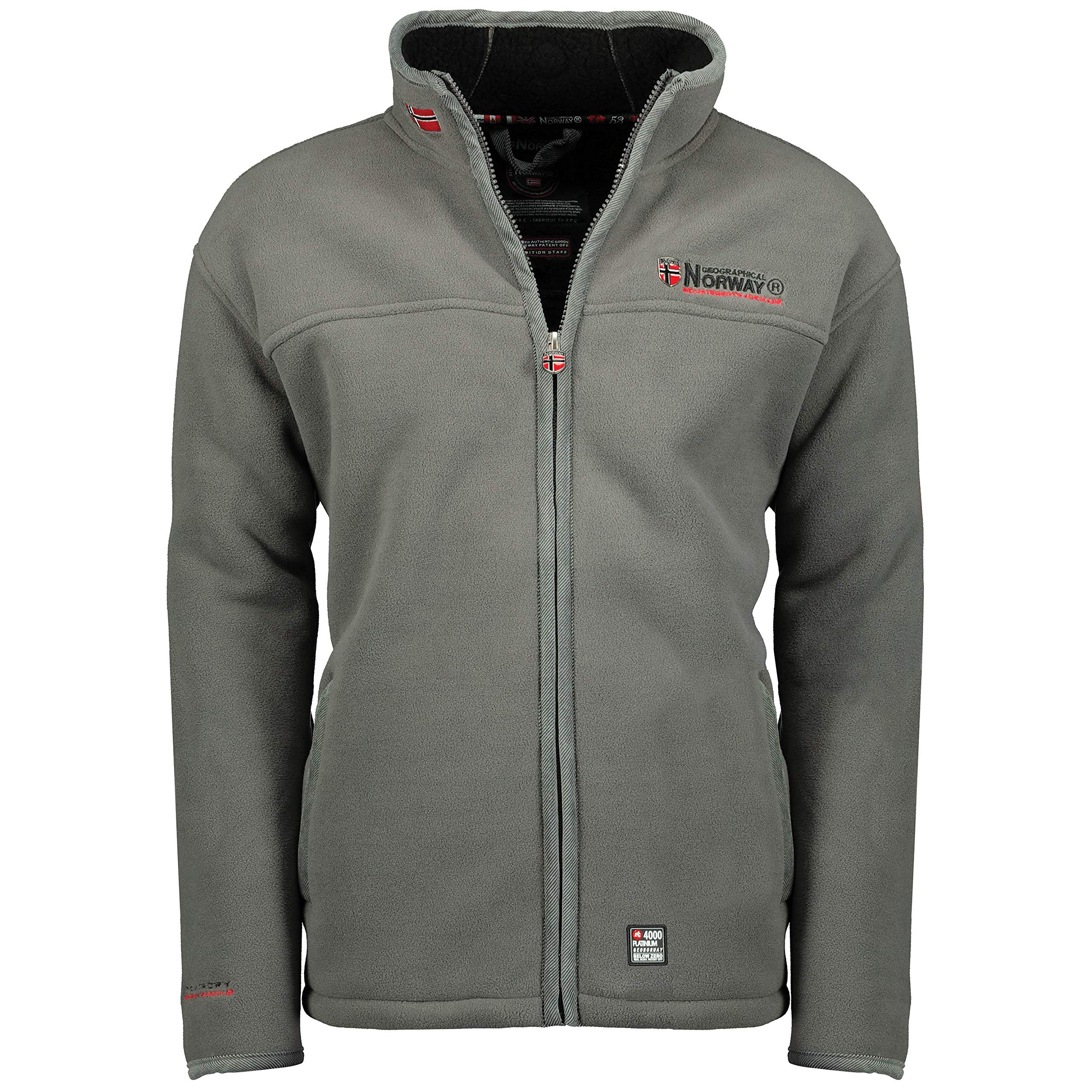 Geographical Norway Herren Winterjacke Polar Fleece Jacke Teddyfutter Zip Pockets Embro & Patches